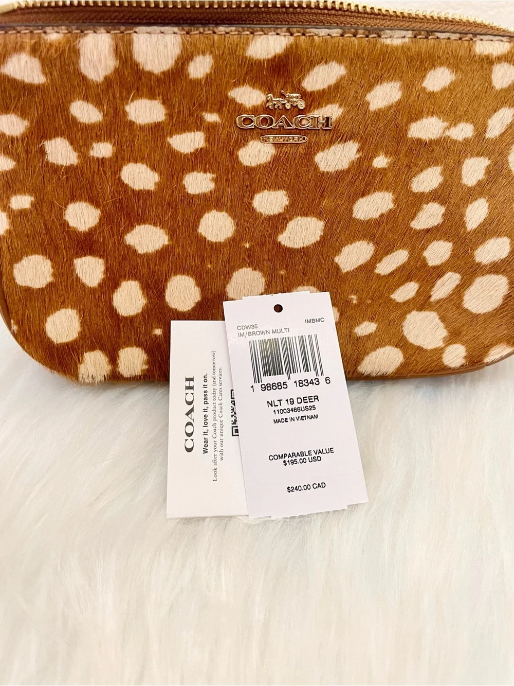Coach Nolita 19 With Deer Print Shoulder Bag Wristlet in Brown Multi CDW35
